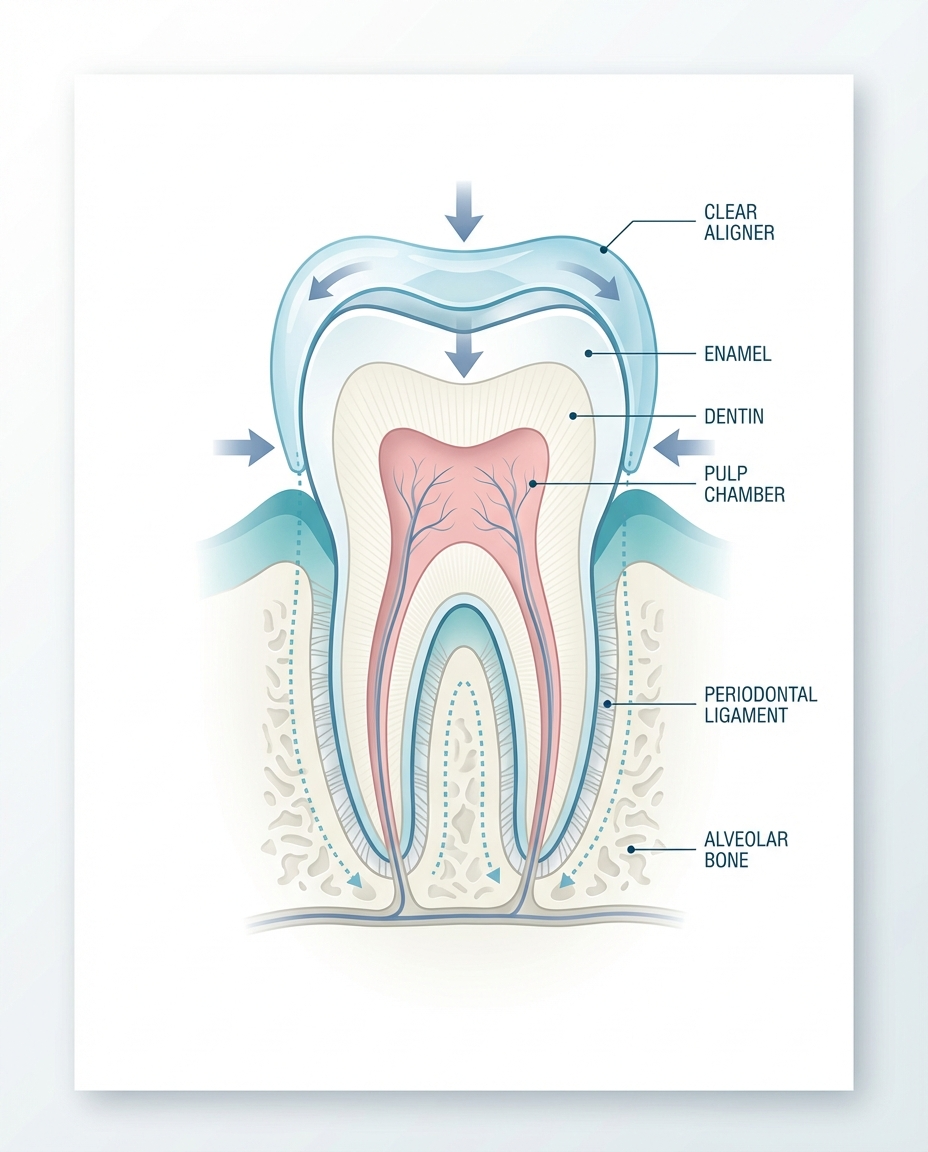 invisalign clear aligners procedure steps and process diagram