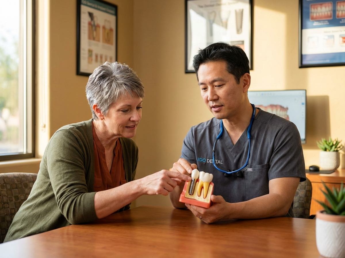 Patient enjoying life after dental implants treatment at IGO Dental