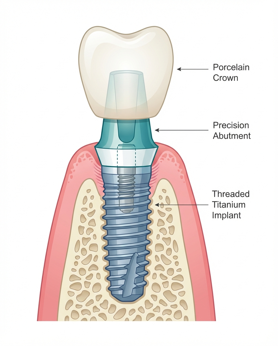 dental implants procedure steps and process diagram