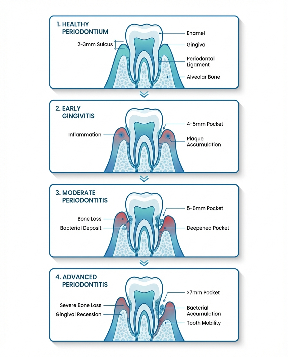 prevent gum disease procedure steps and process diagram