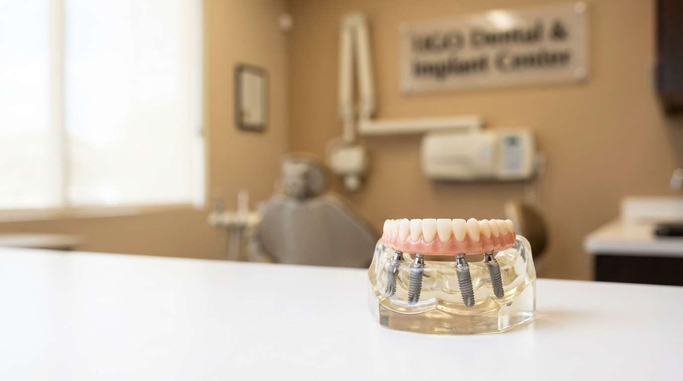 all-on-4 dental implants model at IGO Dental Tempe