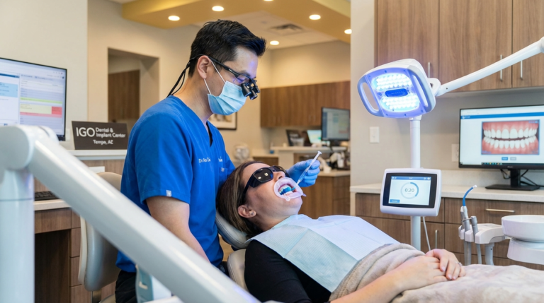 teeth whitening procedure at IGO Dental Tempe with Dr. Han Choi