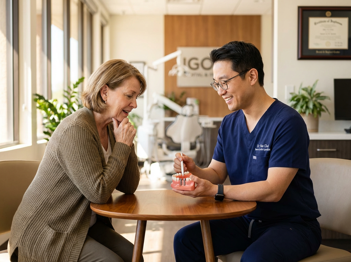 Patient enjoying life after all-on-4 dental implants treatment