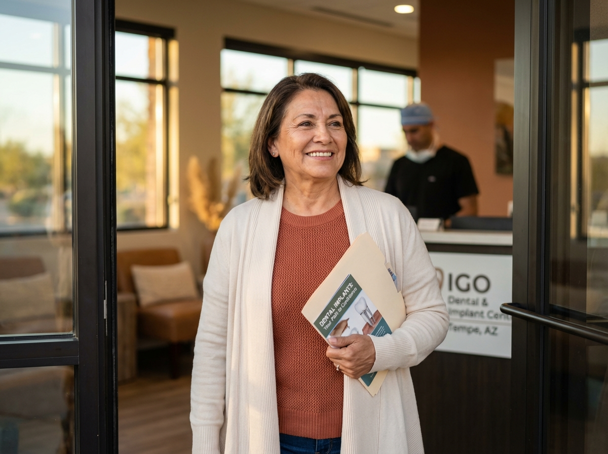 Patient enjoying life after dental implants treatment at IGO Dental